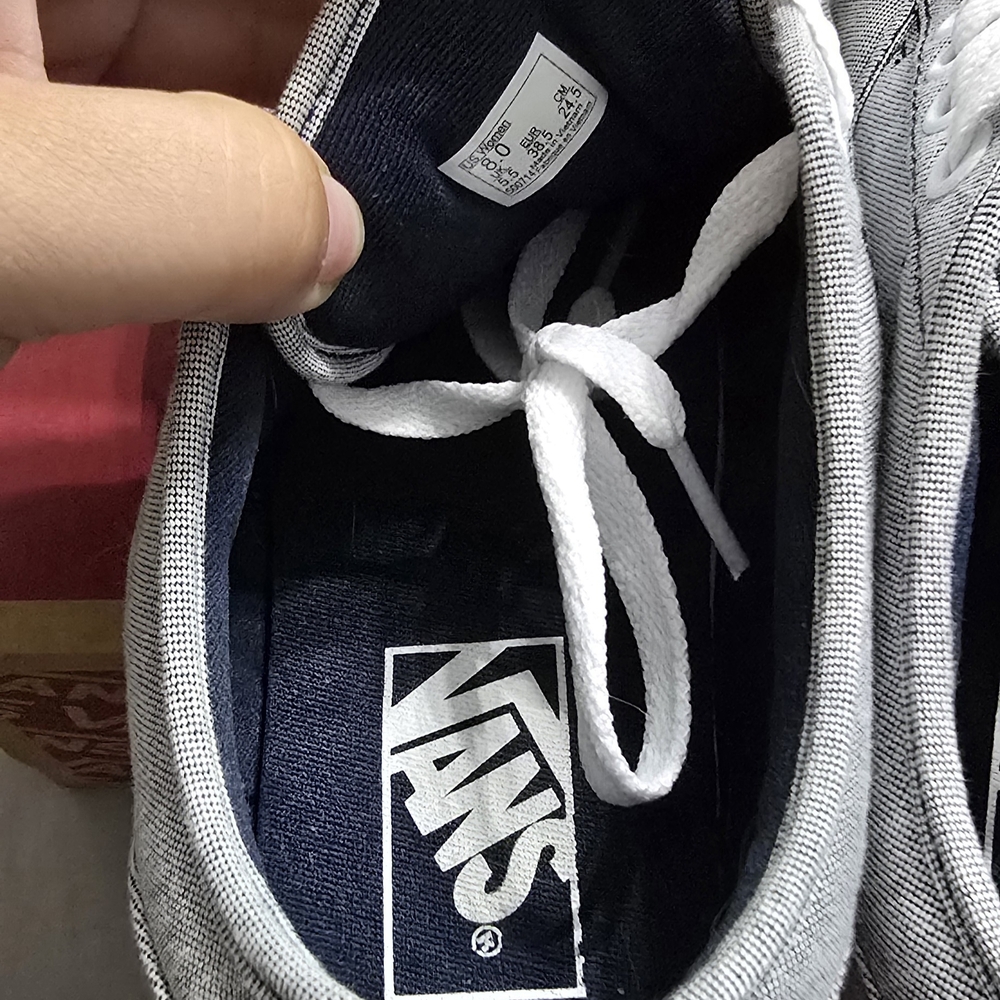 Vans Women's Gray Canvas Sneakers - Picture 6 of 9